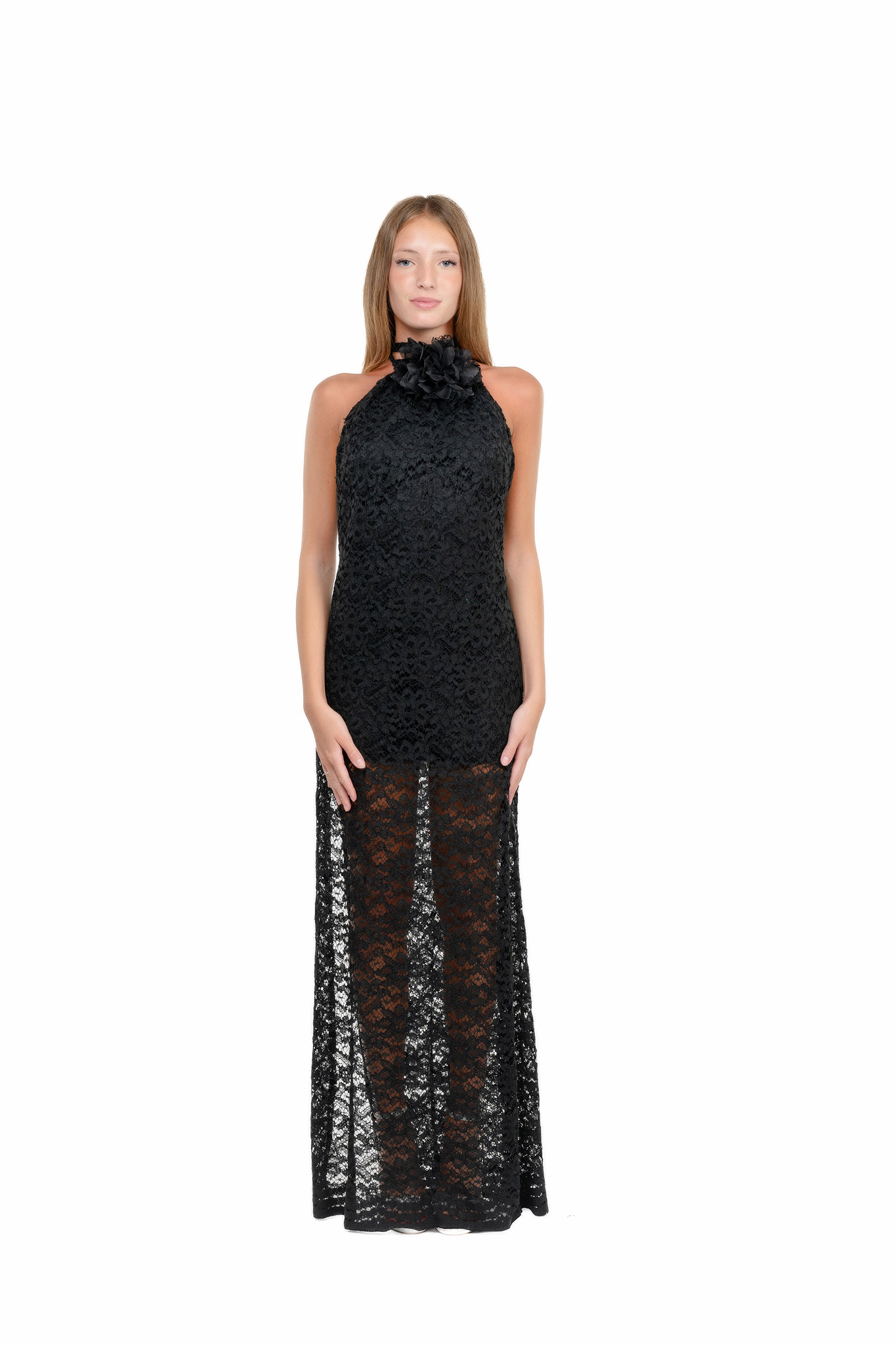 Vestito in Pizzo Ricamato nero